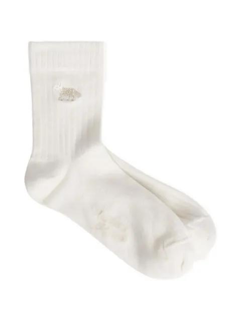 fox ribbed socks by MAISON KITSUNE