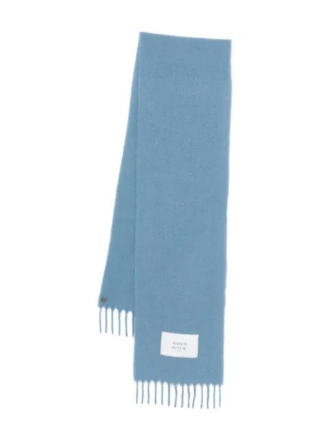 fringed logo-patch scarf by MAISON KITSUNE