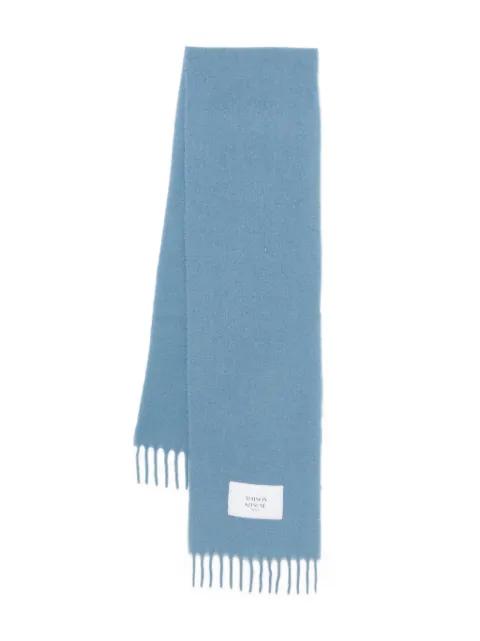 fringed logo-patch scarf by MAISON KITSUNE