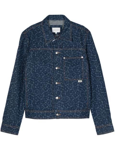 geometric-patterned denim jacket by MAISON KITSUNE