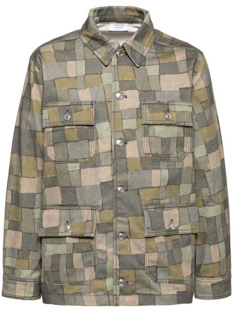 geometric-print shirt jacket by MAISON KITSUNE
