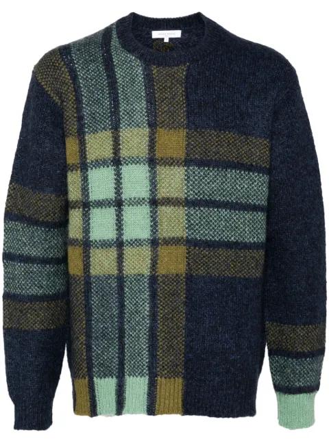graphic check intarsia jumper by MAISON KITSUNE