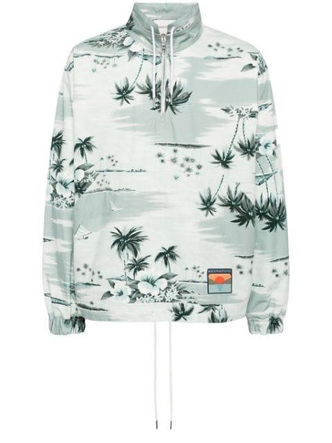 graphic-print cotton jacket by MAISON KITSUNE