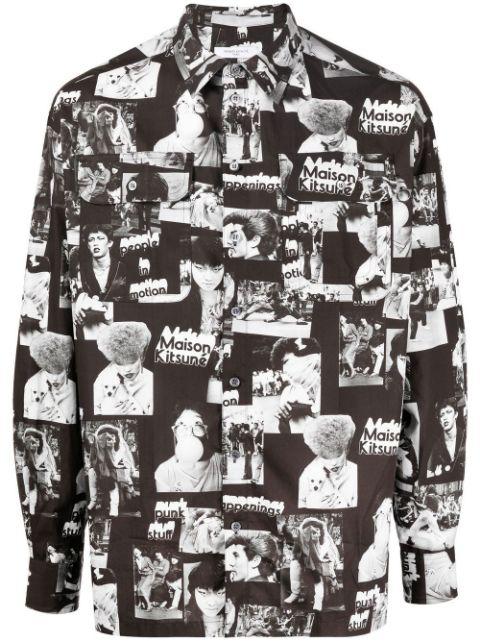 graphic-print cotton shirt by MAISON KITSUNE