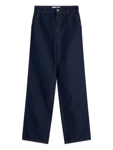 high-waisted cotton jeans by MAISON KITSUNE
