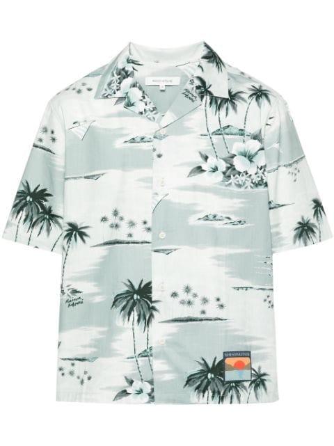 island-print bowling shirt by MAISON KITSUNE