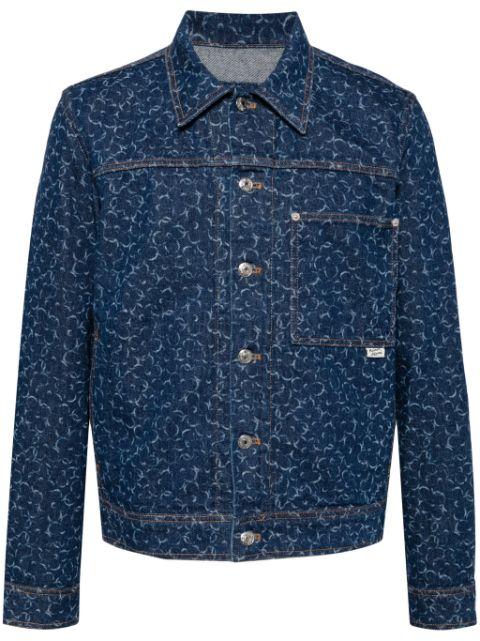 laser cut-detail denim jacket by MAISON KITSUNE