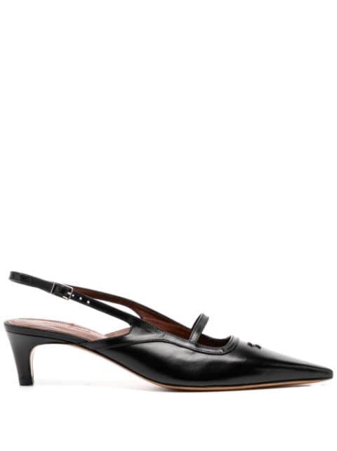 leather pointy slingback by MAISON KITSUNE