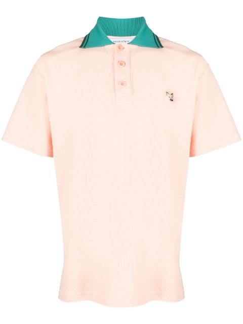 logo-appliqué piqué polo shirt by MAISON KITSUNE
