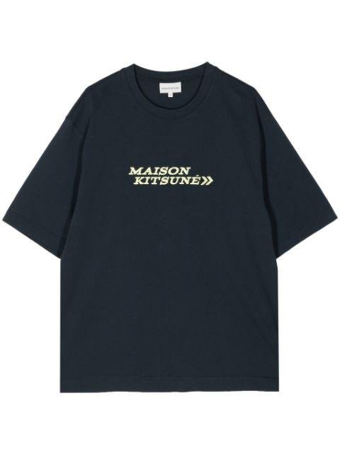 logo-embroidered cotton T-shirt by MAISON KITSUNE