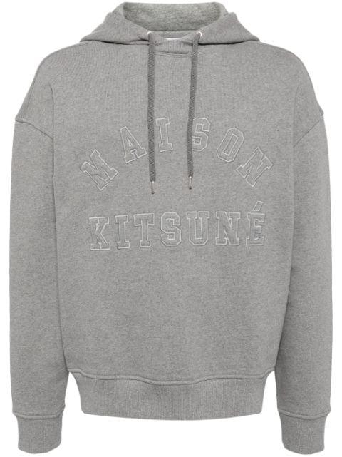 logo-embroidered cotton hoodie by MAISON KITSUNE