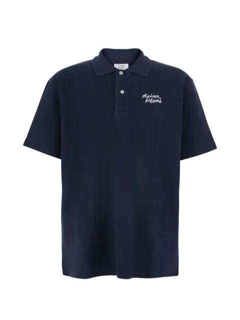 logo-embroidered cotton polo shirt by MAISON KITSUNE