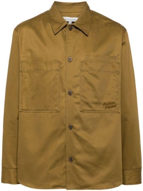 logo-embroidered cotton shirt by MAISON KITSUNE