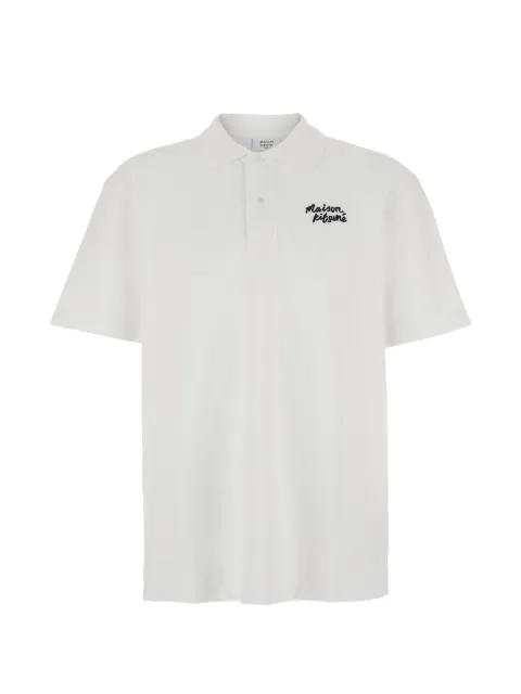 logo-embroidered piqué polo shirt by MAISON KITSUNE