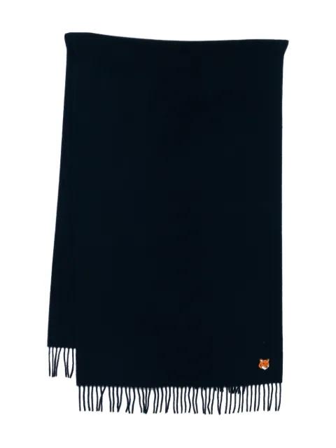 logo-embroidered wool scarf by MAISON KITSUNE