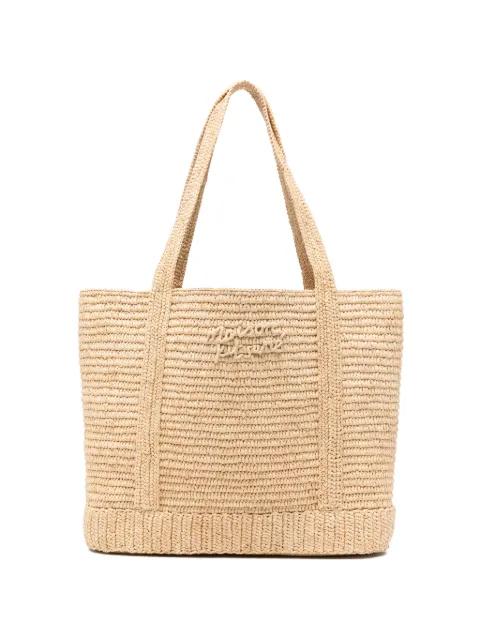 logo-lettering tote bag by MAISON KITSUNE