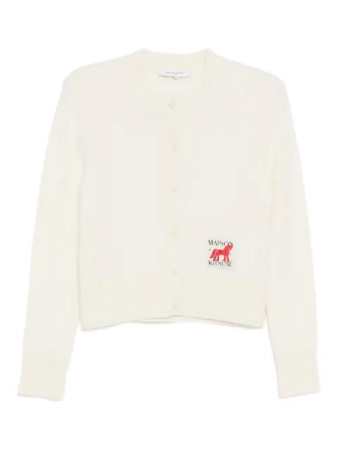 logo-patch button-up cardigan by MAISON KITSUNE