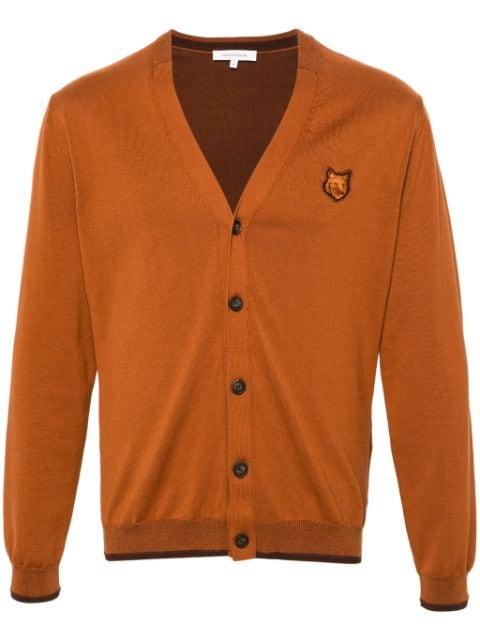 logo-patch cotton cardigan by MAISON KITSUNE
