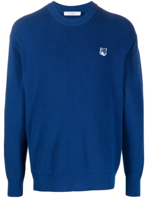 logo-patch knit jumper by MAISON KITSUNE
