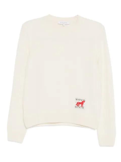 logo-patched round-neck jumper by MAISON KITSUNE