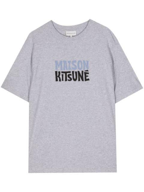 logo-print cotton T-shirt by MAISON KITSUNE