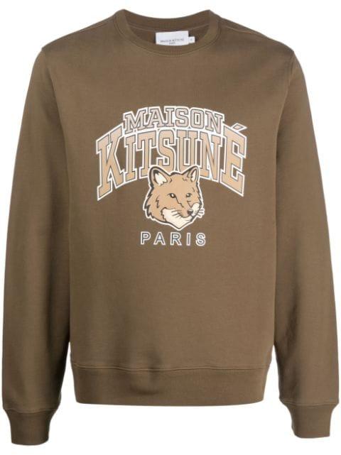logo-print cotton sweatshirt by MAISON KITSUNE