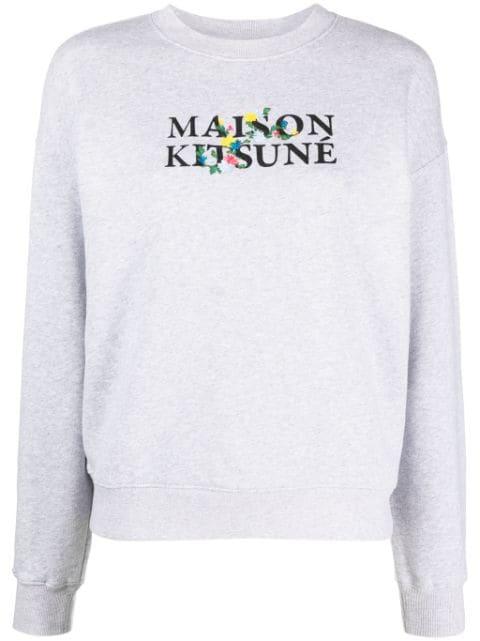 logo-print cotton sweatshirt by MAISON KITSUNE