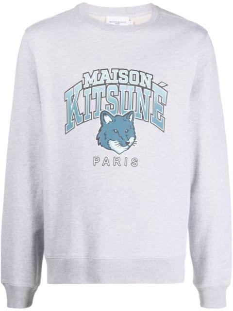 logo-print cotton sweatshirt by MAISON KITSUNE