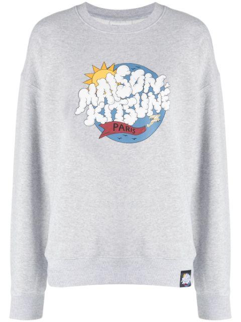 logo-print cotton sweatshirt by MAISON KITSUNE