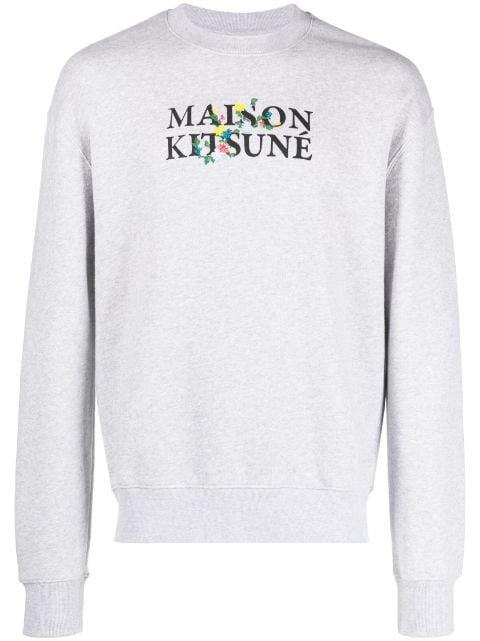 logo-print cotton sweatshirt by MAISON KITSUNE