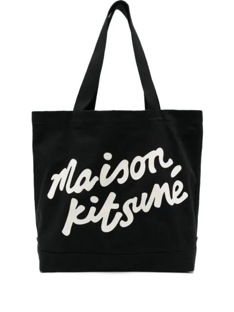 logo-print tote bag by MAISON KITSUNE