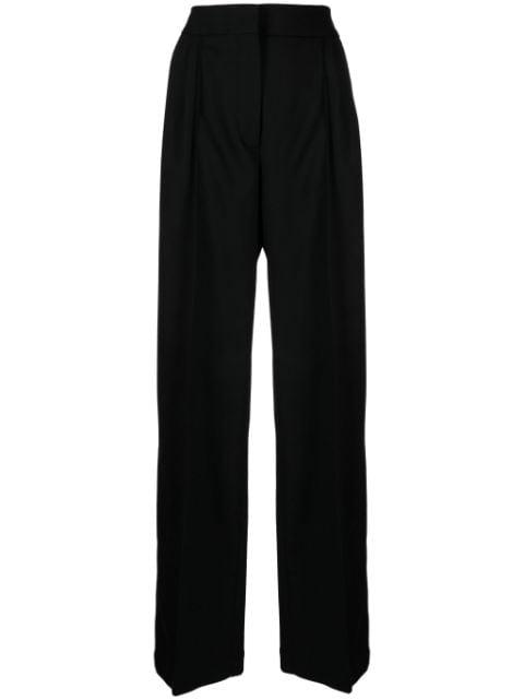 pleated wool-blend wide-leg trousers by MAISON KITSUNE