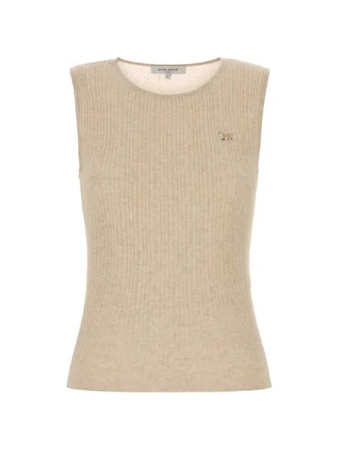 ribbed-knit patch top by MAISON KITSUNE
