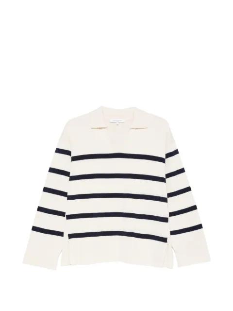 striped open-collar sweater by MAISON KITSUNE