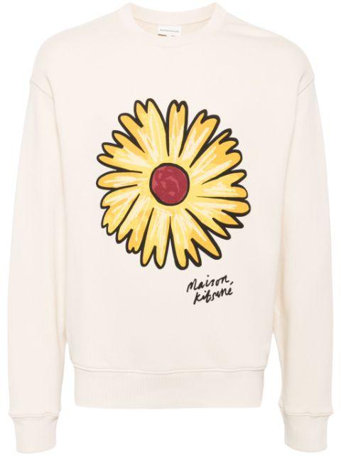 sunflower motif long sleeve sweater by MAISON KITSUNE