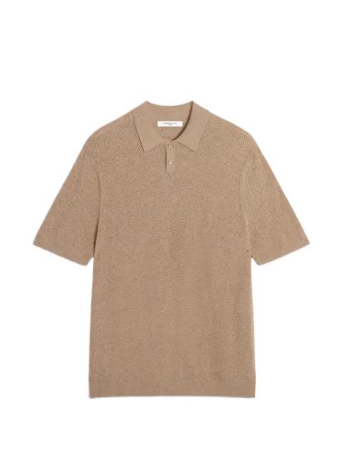 textured-knit short-sleeve polo shirt by MAISON KITSUNE