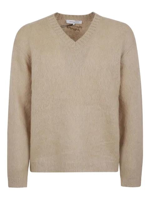 v-neck wool sweater by MAISON KITSUNE