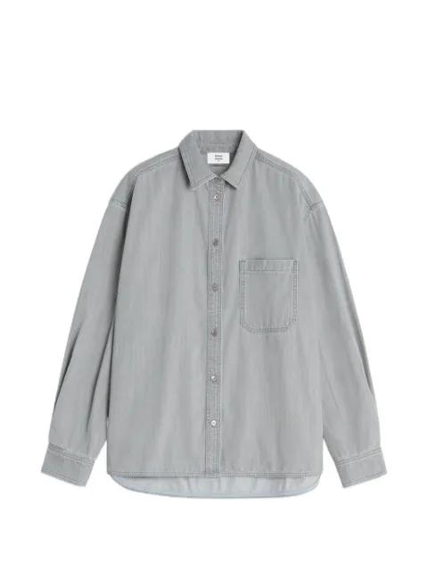 washed-denim chest-pocket shirt by MAISON KITSUNE