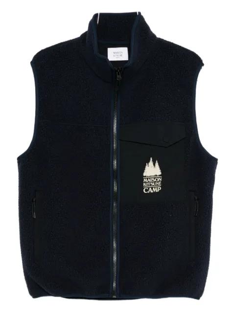 zip-fastening chest-pocket gilet by MAISON KITSUNE
