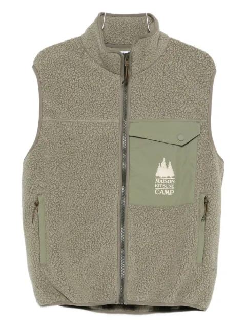zip-fastening chest-pocket gilet by MAISON KITSUNE