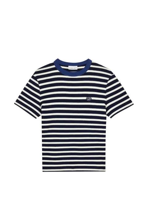 Pears striped heart-patch T-shirt by MAISON LABICHE