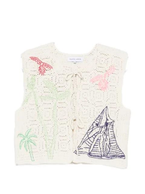 Piver crochet embroidered gilet by MAISON LABICHE