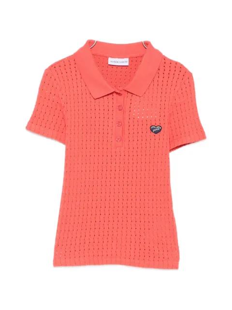 heart-appliqué polo shirt by MAISON LABICHE