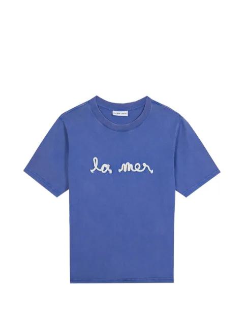 rope-embroidered washed T-shirt by MAISON LABICHE