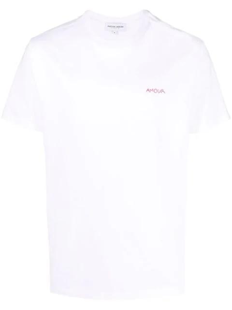 slogan embroidered T-shirt by MAISON LABICHE