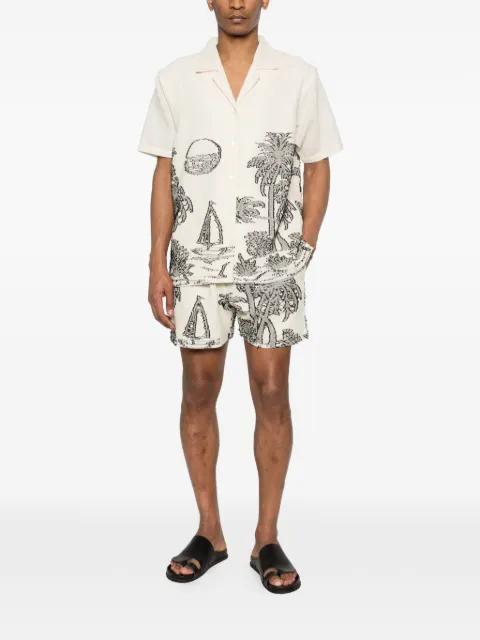 tree-embroidered shorts by MAISON LABICHE