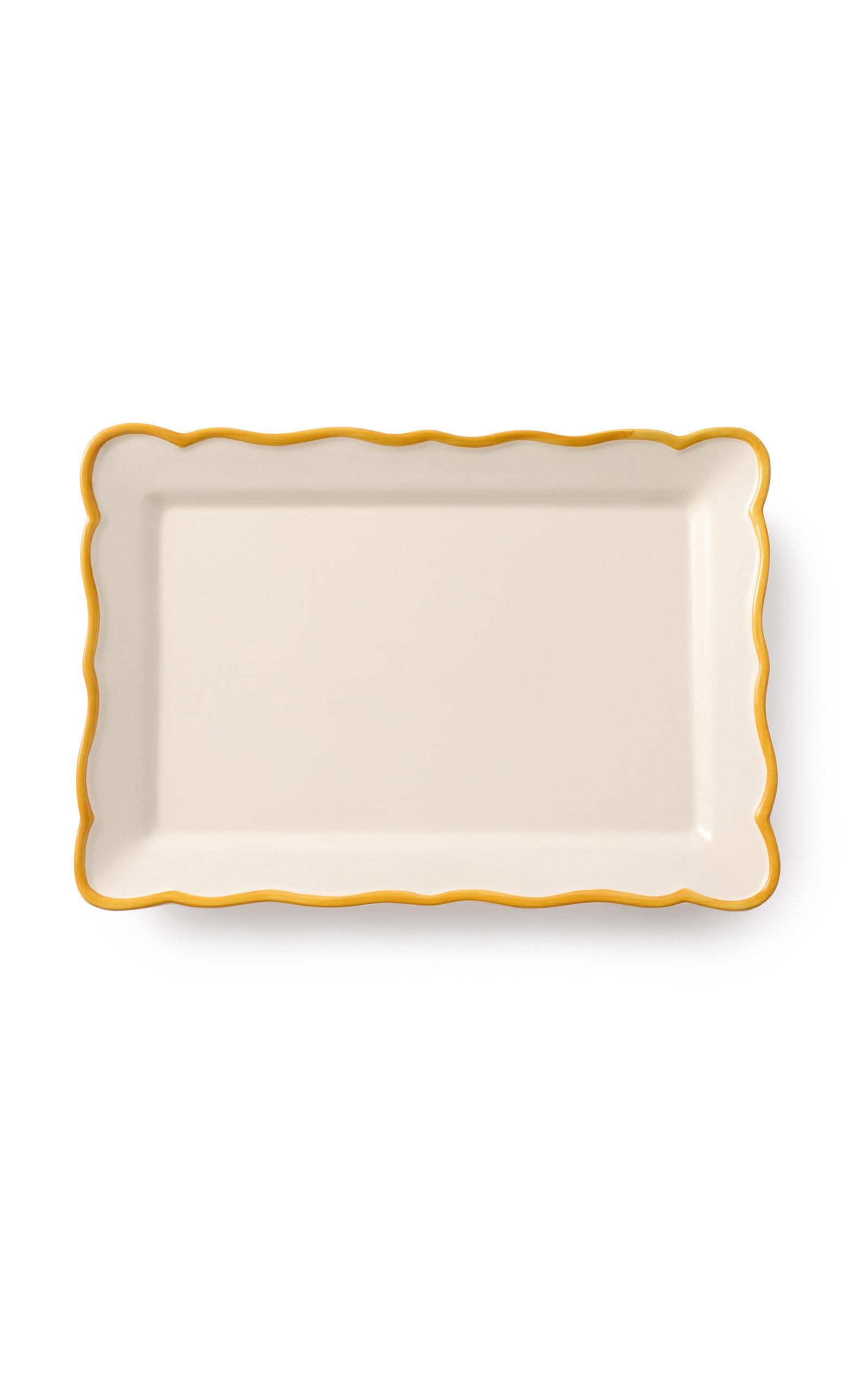 Maison Madison - Giovanna Earthenware Platter - Yellow - Moda Operandi by MAISON MADISON
