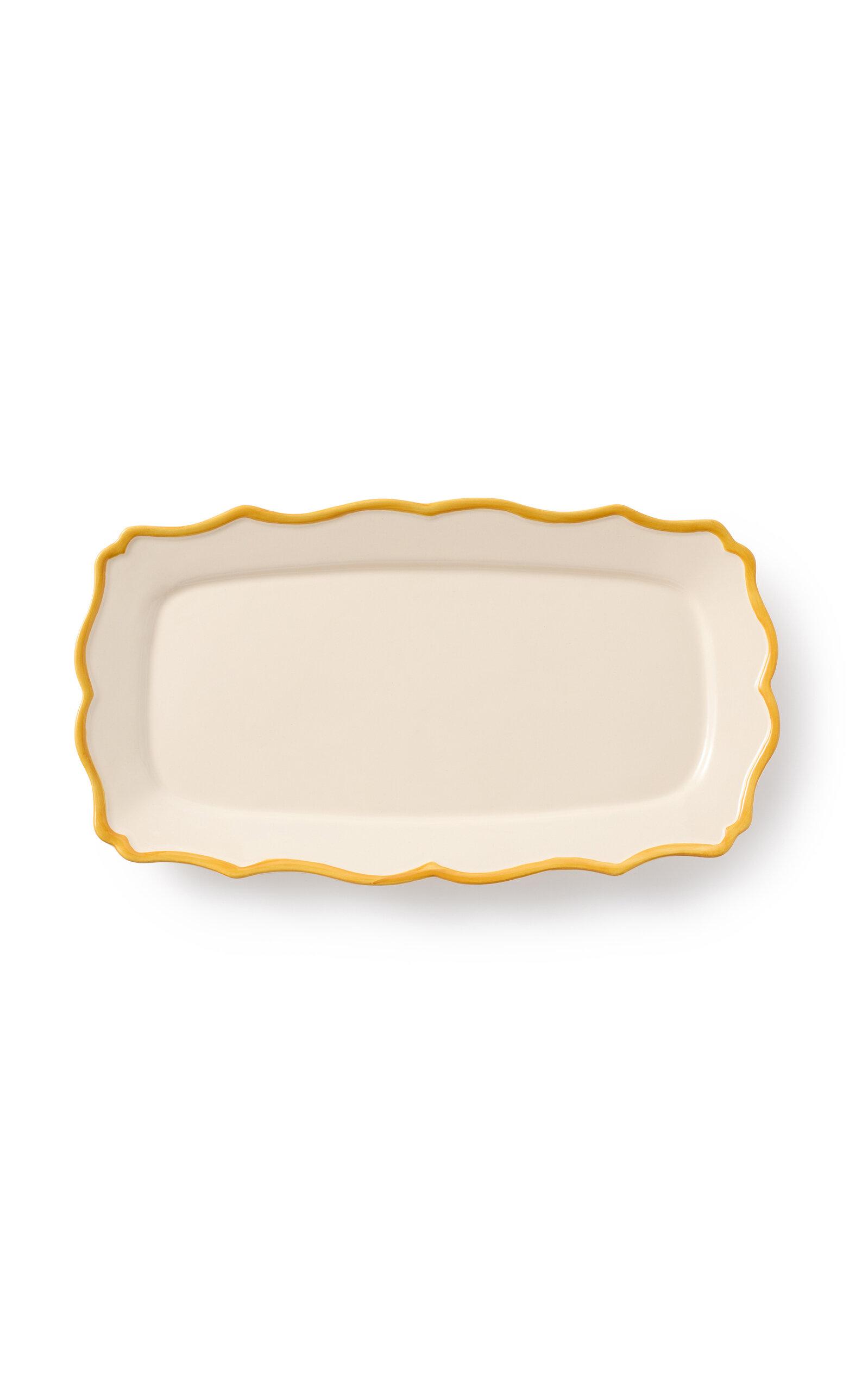 Maison Madison - Giovanna Earthenware Tray - Yellow - Moda Operandi by MAISON MADISON