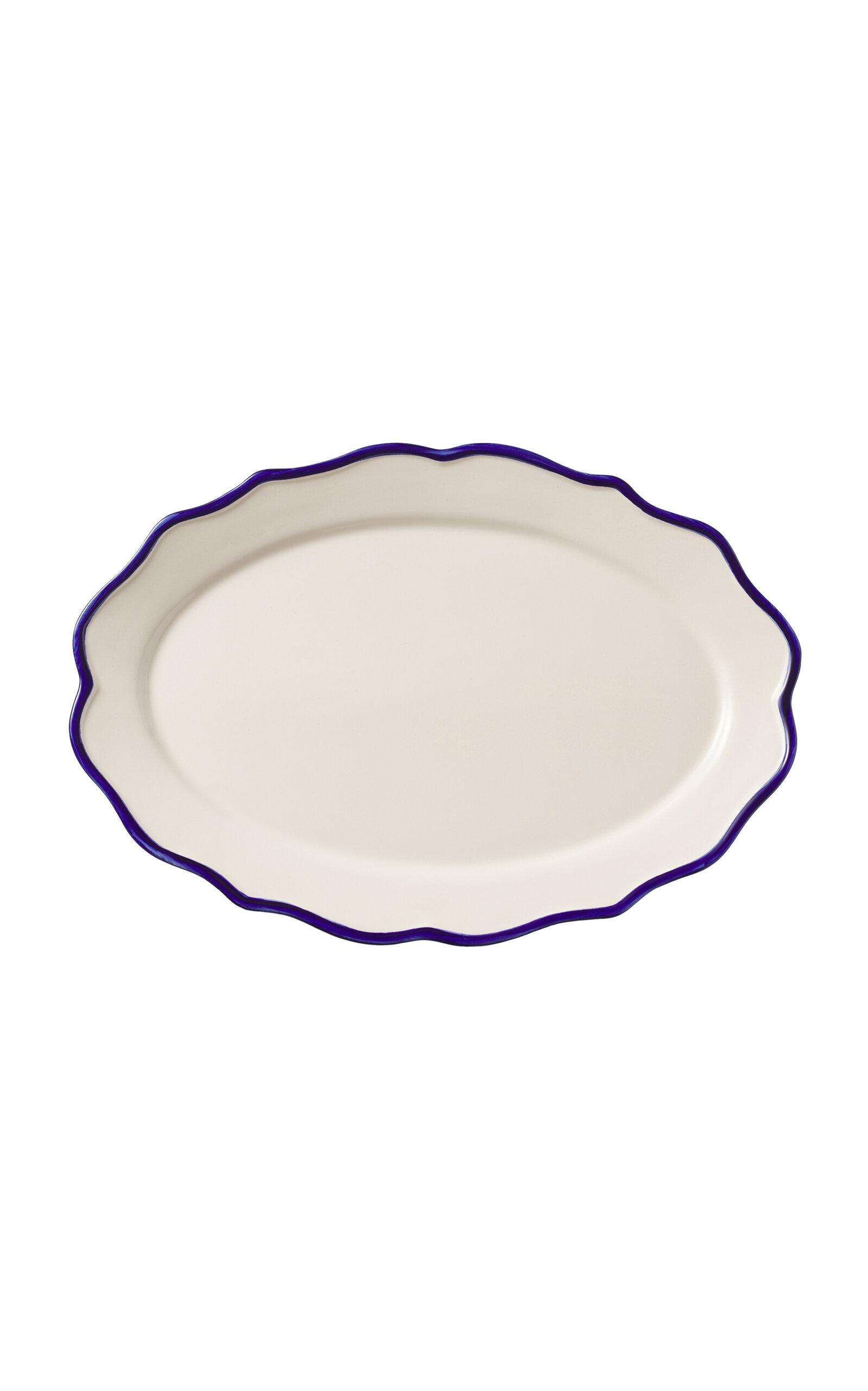 Maison Madison - Jane Hand-Painted Ceramic Platter - Blue - Moda Operandi by MAISON MADISON