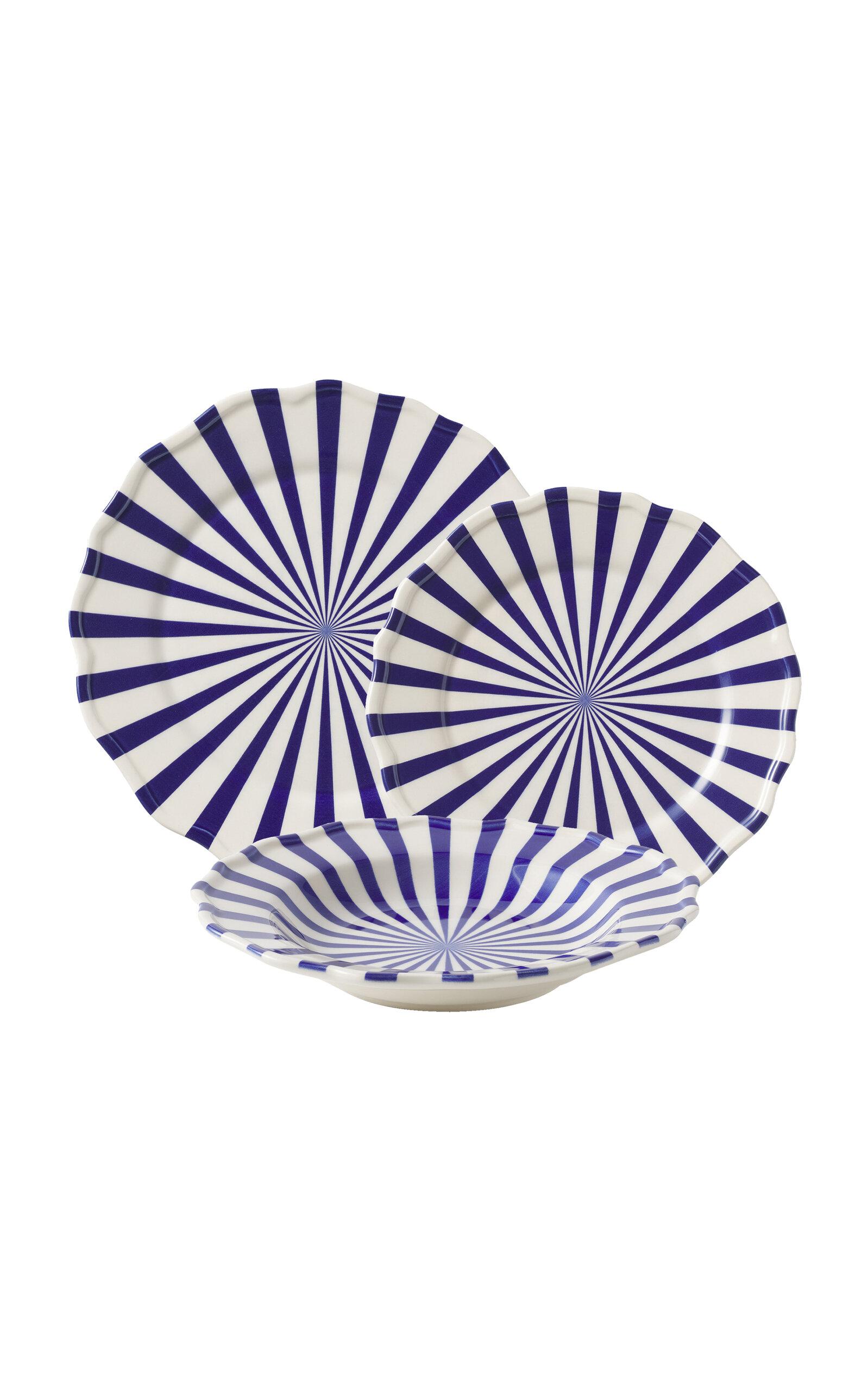 Maison Madison - Mafalda Set-Of-Four Hand-Painted Ceramic Pasta Bowls - Blue - Moda Operandi by MAISON MADISON